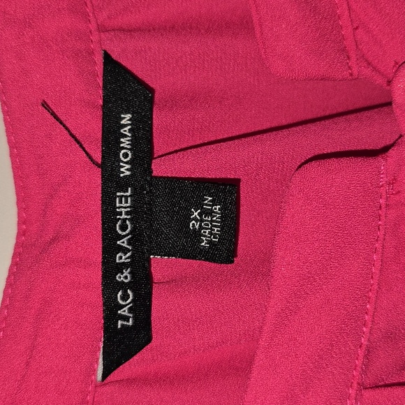 Zac & Rachel Tiered Sleeve Button Front Blouse Women’s Plus Size Top 2x - Picture 3 of 13